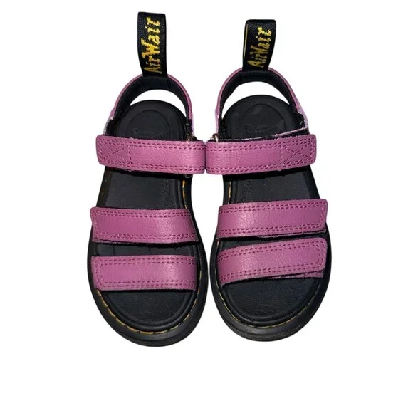 Dr. Martens Klaire Toddler Size 9 Purple Black Classic Leather Strappy Sandals - Picture 5 of 5